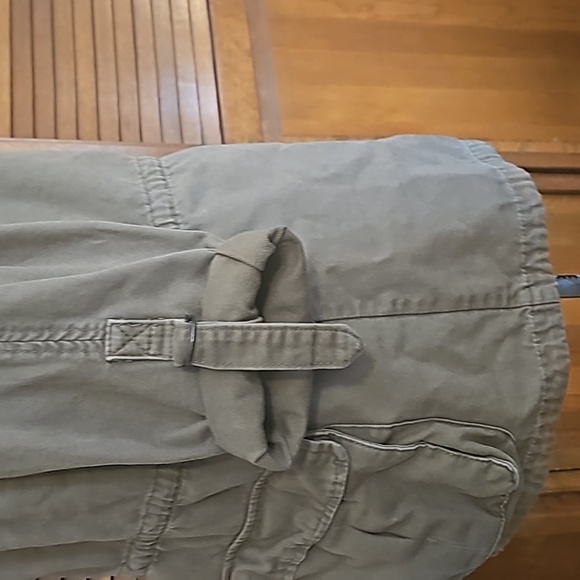 matty m army style cargo jacket long pockets zipper front cargo army style green - Picture 12 of 15